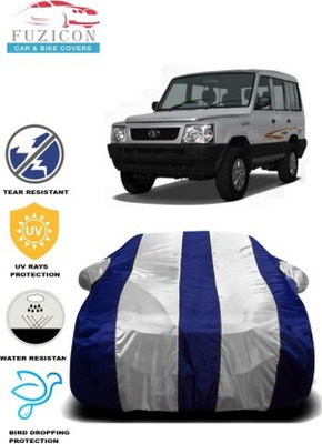 FUZICON Car Cover For Tata Sumo Victa (With Mirror Pockets)(White, Blue)