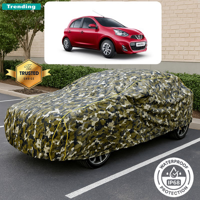 GOSHIV-car and bike accessories Car Cover For Nissan Micra (With Mirror Pockets)(Yellow, Black)