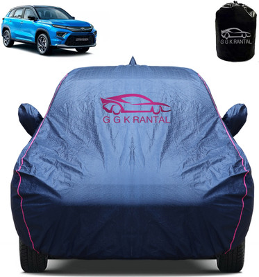 G G K RANTAL Car Cover For Toyota Urban Cruiser Hyryder (With Mirror Pockets)(Blue)