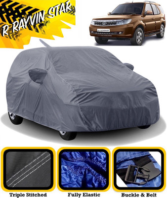 R Rayvin Star Car Cover For Tata Safari Storme (With Mirror Pockets)(Grey)