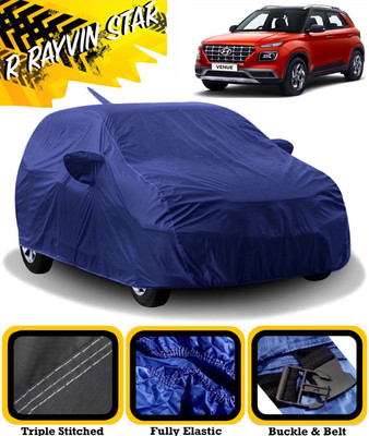 R Rayvin Star Car Cover For Hyundai Venue (With Mirror Pockets)(Blue)