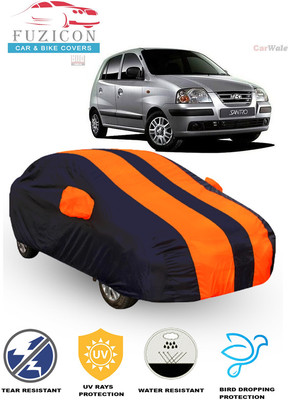 FUZICON Car Cover For Hyundai Santro Xing (With Mirror Pockets)(Orange, Blue)