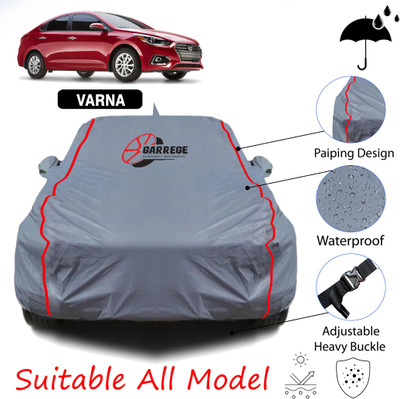 GARREGE Car Cover For Hyundai Verna (With Mirror Pockets)(Grey, For 2023, 2024, 2025 Models)
