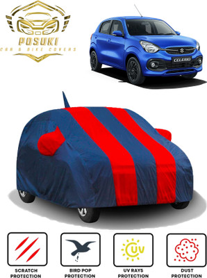 POSUKI Car Cover For Maruti Suzuki Celerio (With Mirror Pockets)(Blue, Red)