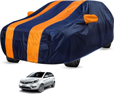 Auto Hub Car Cover For Tata Bolt (Without Mirror Pockets)(Black, Orange)