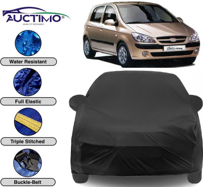 AUCTIMO Car Cover For Hyundai Getz Prime (With Mirror Pockets)(Black)
