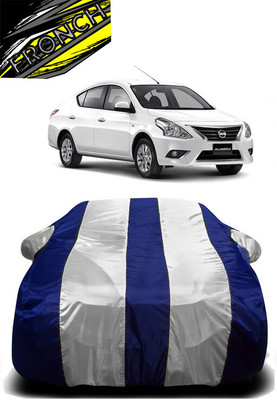 FRONCH Car Cover For Nissan Almera Classic (With Mirror Pockets)(White, Blue)