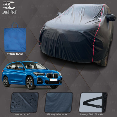 Carigiri Car Cover For BMW X1 (With Mirror Pockets)(Black, Red)