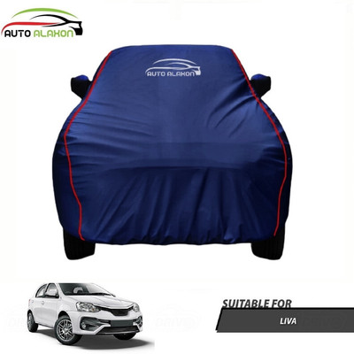 AUTO ALAXON Car Cover For Toyota Liva (With Mirror Pockets)(Blue)