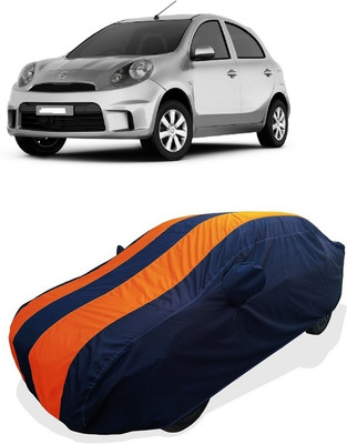 Coxtor Car Cover For Nissan Micra Active (With Mirror Pockets)(Orange)