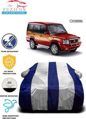 FUZICON Car Cover For Tata Sumo Gold CX BSIII (With Mirror Pockets)(White, Blue)