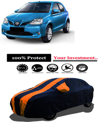 Amexride Car Cover For Toyota Etios Liva JD (With Mirror Pockets)(Orange)