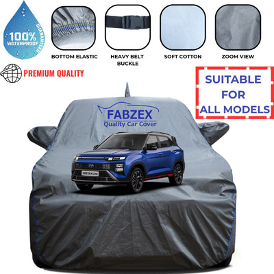 febzex Car Cover For Hyundai Creta (With Mirror Pockets)(Grey, For 2023, 2024, 2025 Models)