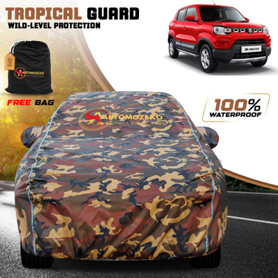 AUTOMOZEXO Car Cover For Maruti S-Presso (With Mirror Pockets)(Multicolor)