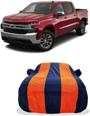 Tricway Car Cover For Chevrolet Silverado 5.0L (With Mirror Pockets)(Orange, Black)
