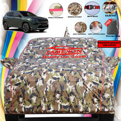 FAMEXON Car Cover For Jeep Compass, Compass 1.4 Sport, Compass 2.0 Longitude Diesel (With Mirror Pockets)(Multicolor)