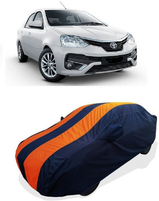 Coxtor Car Cover For Toyota Platinum Etios 1.4 VD (With Mirror Pockets)(Orange)
