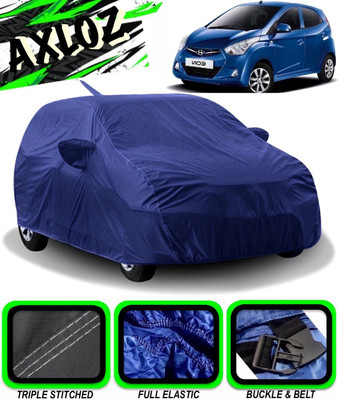 AXLOZ Car Cover For Hyundai Eon (With Mirror Pockets)(Blue)