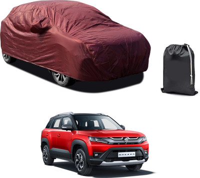 PAGORA Car Cover For Maruti Suzuki Brezza (With Mirror Pockets)(Maroon)