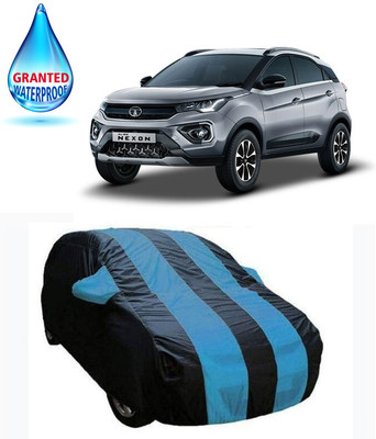 RRZ Car Cover For Tata Nexon (With Mirror Pockets)(Black, Blue, For 2020 Models)