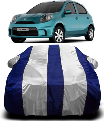 AXLOZ Car Cover For Nissan Micra Active (With Mirror Pockets)(Multicolor)
