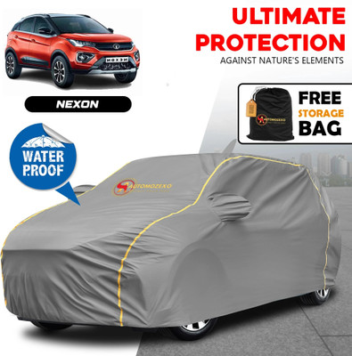 AUTOMOZEXO Car Cover For Tata Nexon, Nexon 1.2 Revotron XE, Nexon 1.2 Revotron XM, Nexon 1.2 Revotron XT (With Mirror Pockets)(Grey)