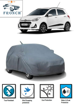 FRONCH Car Cover For Hyundai Grand i10 (With Mirror Pockets)(Grey)
