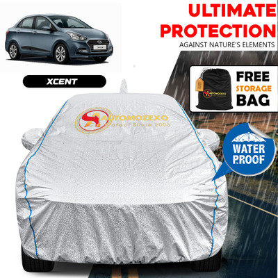 AUTOMOZEXO Car Cover For Hyundai Xcent (With Mirror Pockets)(Silver)