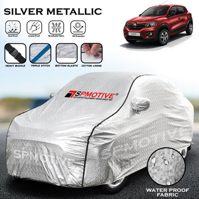 SPMOTIVE Car Cover For Renault Kwid (With Mirror Pockets)(Silver)