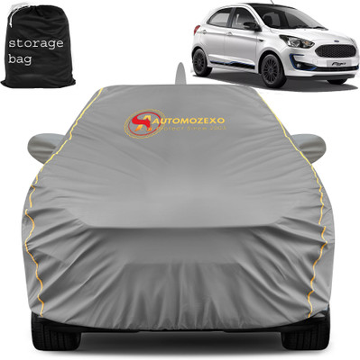 AUTOMOZEXO Car Cover For Ford Figo (With Mirror Pockets)(Grey)