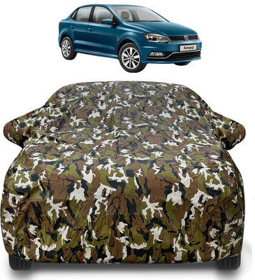 Auto Hub Car Cover For Volkswagen Ameo (With Mirror Pockets)(Brown)