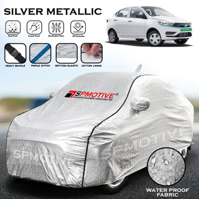 SPMOTIVE Car Cover For Tata Tiago (With Mirror Pockets)(Silver)