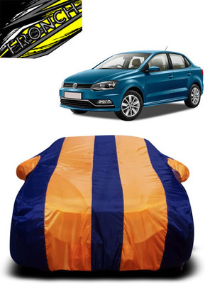 FRONCH Car Cover For Volkswagen Ameo 1.5 TDI Comfortline Diesel (With Mirror Pockets)(Orange, Blue)