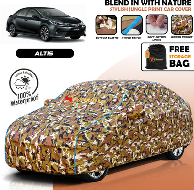 AUTOMOZEXO Car Cover For Toyota Altis (With Mirror Pockets)(Multicolor)