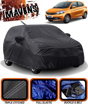 MAVENS Car Cover For Tata Tiago (With Mirror Pockets)(Black)