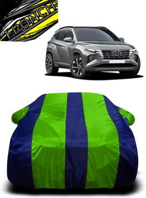 FRONCH Car Cover For Hyundai Tucson (With Mirror Pockets)(Green, Blue)