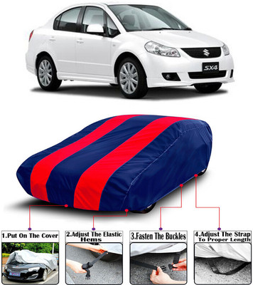 RWT Car Cover For Maruti Suzuki SX4 (With Mirror Pockets)(Red, Blue)