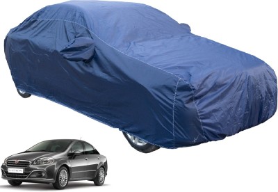 Auto Hub Car Cover For Fiat Linea (With Mirror Pockets)(Blue)