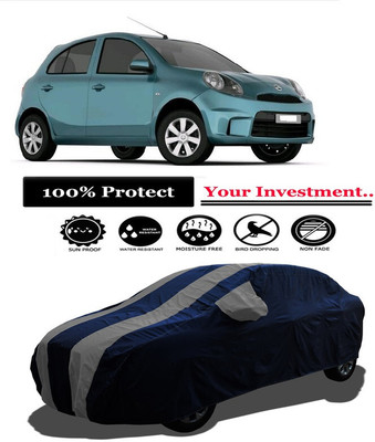 Amexride Car Cover For Nissan Micra Active XV Petrol (With Mirror Pockets)(Grey)