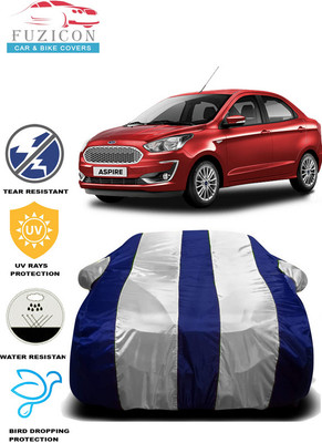 FUZICON Car Cover For Ford Figo Aspire 1.5 TDCi Titanium Plus (With Mirror Pockets)(White, Blue)
