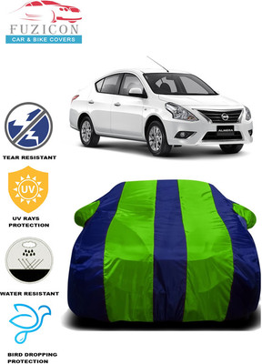 FUZICON Car Cover For Nissan Almera 1.8 SVE (With Mirror Pockets)(Green, Blue)