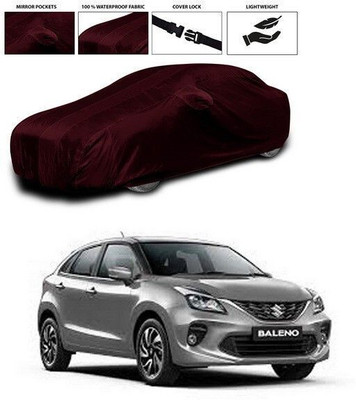 ANTHUB Car Cover For Maruti Suzuki Baleno (With Mirror Pockets)(Maroon)