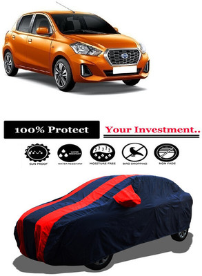 Amexride Car Cover For Datsun Datsun GO Datsun GO A Option Petrol (With Mirror Pockets)(Red)