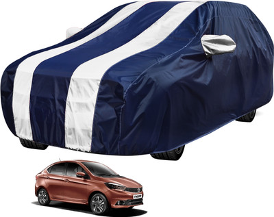 Auto Hub Car Cover For Tata Tigor (Without Mirror Pockets)(Blue, White, For 2018 Models)