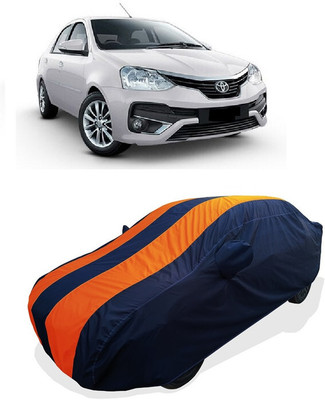Coxtor Car Cover For Toyota Etios V (With Mirror Pockets)(Orange)