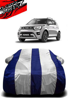J S R Car Cover For Maruti Suzuki Ignis 1.2 AMT Alpha Petrol (With Mirror Pockets)(White, Blue)