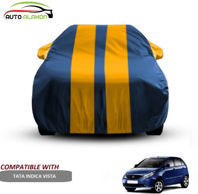 AUTO ALAXON Car Cover For Tata Indica Vista (With Mirror Pockets)(Blue, Yellow)