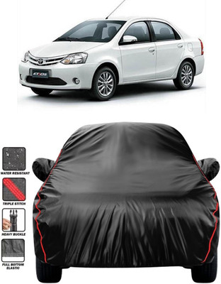 NG Auto Front Car Cover For Toyota Etios (With Mirror Pockets)(Black, Red)