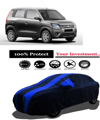 Amexride Car Cover For Maruti Wagon R VXI AMT Opt 1.2 Petrol (With Mirror Pockets)(Multicolor)