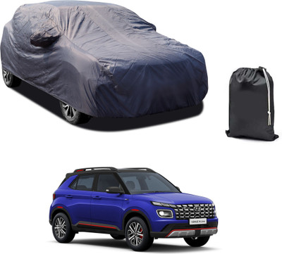 GOSHIV-car and bike accessories Car Cover For Hyundai Venue E 1.2 Petrol (With Mirror Pockets)(Grey)